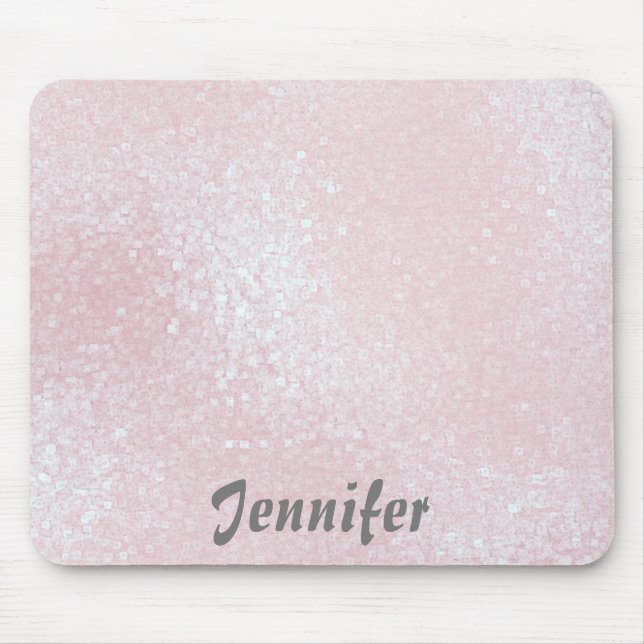 Mousepad Glossy rosa GIRLY Glitter PERSONALIZOU O SEU NOME (Frente)