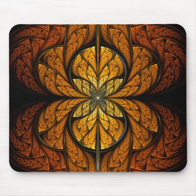 Mousepad Glowing Feathers fractal art (Frente)