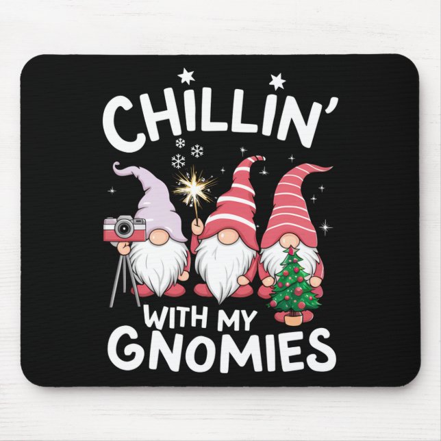 Mousepad Gnome Family Christmas Chillin With My Gnomies  (Frente)