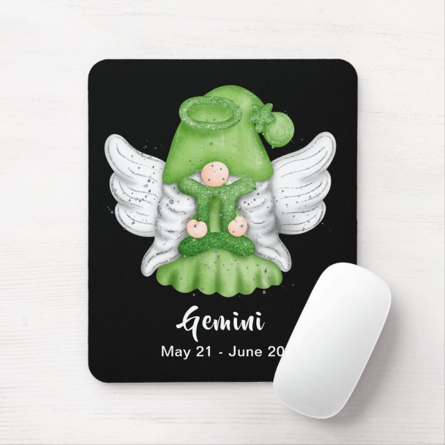 Mousepad Gnome Gemini - Placa do Mouse Angel Sinal de Astro (Com mouse)