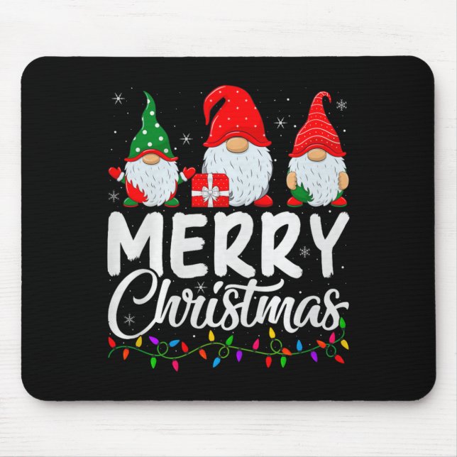 Mousepad Gnome Merry Christmas Pajamas Matching Family Grou (Frente)
