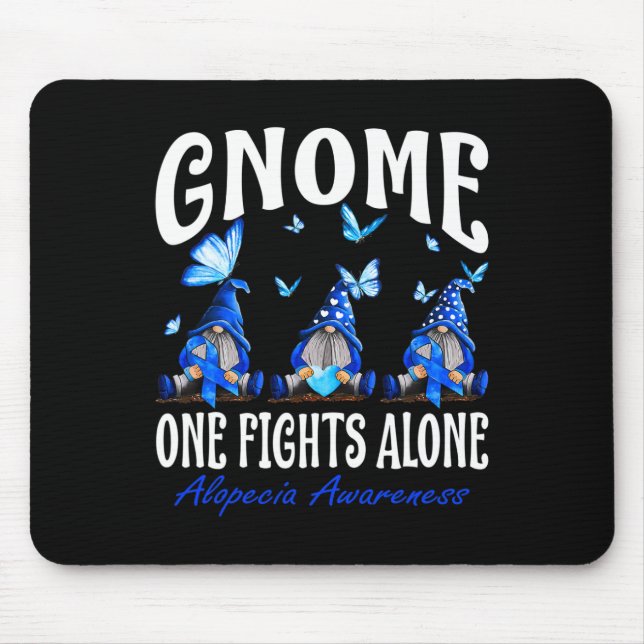 Mousepad Gnome One luta sozinho Alopecia Consciência 1 (Frente)