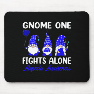 Mousepad Gnome One luta sozinho Blue Ribbon Alopecia Awaren