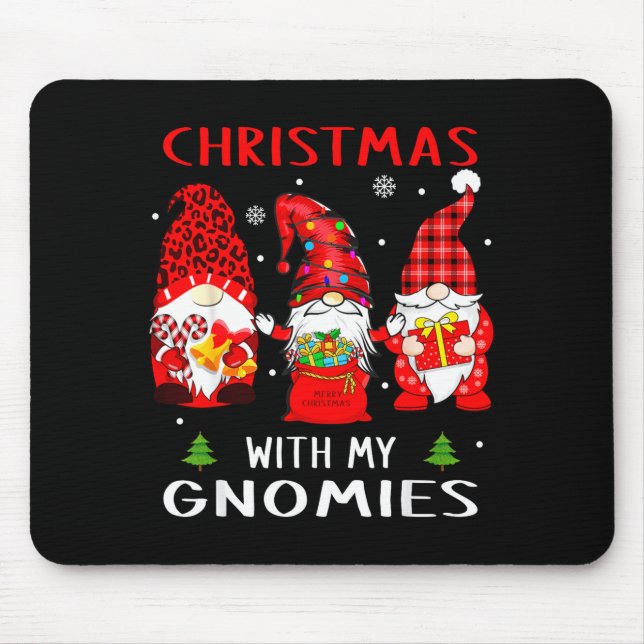 Mousepad Gnomes Christmas Family Leopard Funny Plaid Men Wo (Frente)