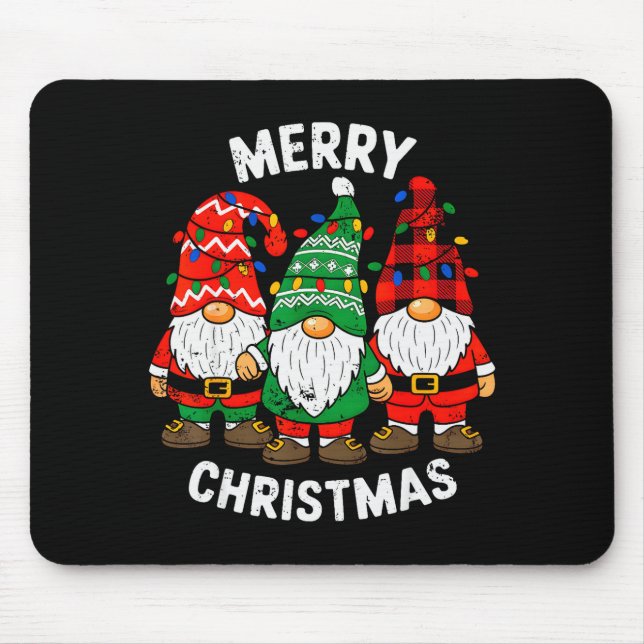 Mousepad Gnomes Xmas Funny Merry Christmas Squad For Men Wo (Frente)