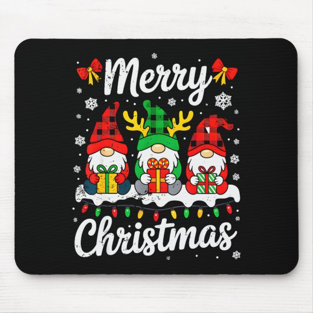 Mousepad Gnomes Xmas Funny Merry Christmas Squad For Men Wo (Frente)