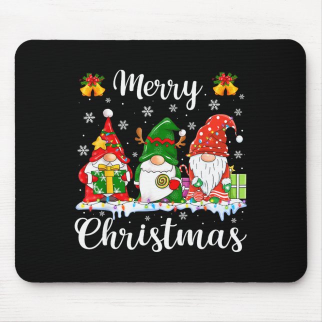Mousepad Gnomes Xmas Shirts Merry Christmas Men Women Kids  (Frente)