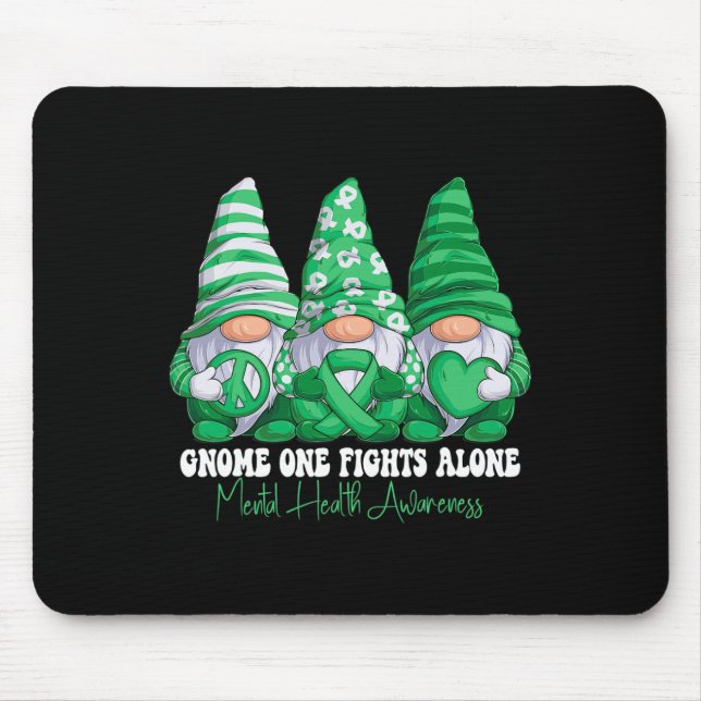 Mousepad Gnomies do Laço Verde do Mês de Conscientização da (Frente)