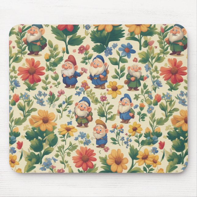 Mousepad Gnomo a floresce design (Frente)