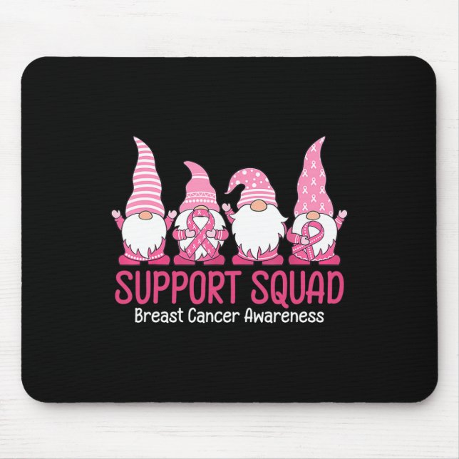 Mousepad Gnomo Bonito Suporta Consciência do Cancer de Mama (Frente)