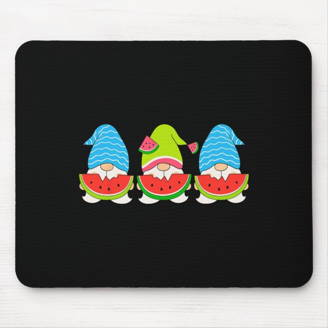 Mousepad Gnomo de Verão Comendo Uma Melancia Gnomos Natal  (Frente)