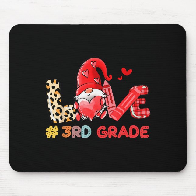 Mousepad Gnomo do Amor Professor da 3ª Série Leopardo, Chá  (Frente)