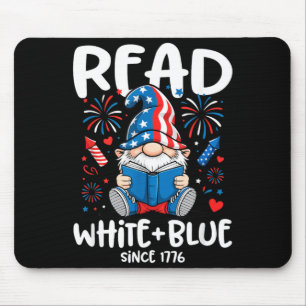 Mousepad Gnomo Fofo Leia Branco Dia da Independência Azul