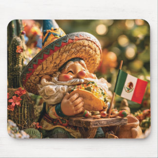 Mousepad Gnomo Mexicano Usando Um Sombrero Comendo Um Taco