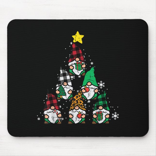 Mousepad Gnomos Árvore de Natal Feriados de Natal Engraçado (Frente)