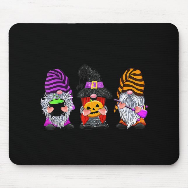 Mousepad Gnomos de Halloween Cute Outono Abóbora Fall Fun H (Frente)