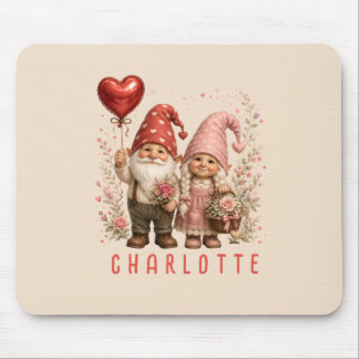 Mousepad Gnomos do Dia dos Namorados Florais Personalizados