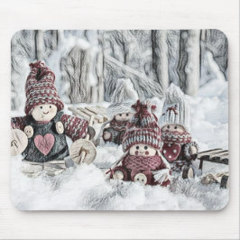 Mousepad Gnomos em uma cobertura de inverno