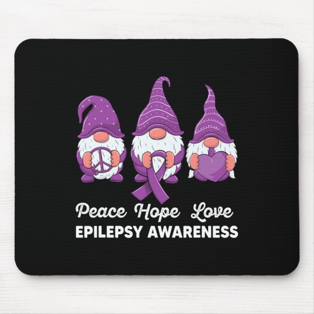 Mousepad Gnomos engraçadinhos Paz esperança ama epilepsia A (Frente)
