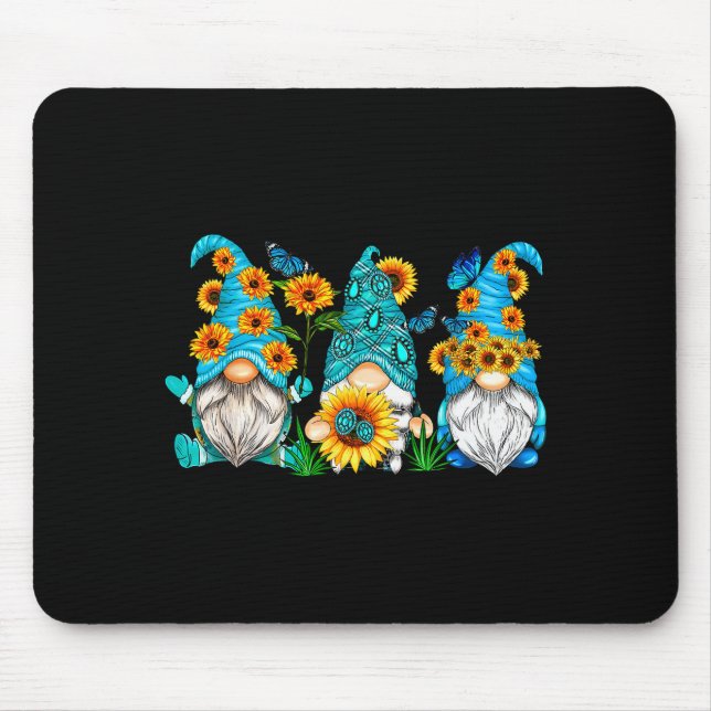 Mousepad Gnomos Fofos Com Jardineiros De Borboletas De Gira (Frente)