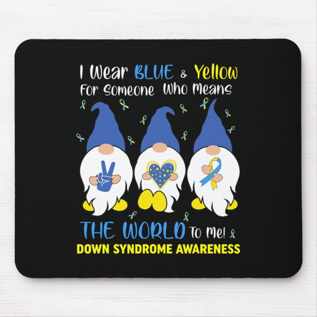 Mousepad Gnomos Fofos Paz Amor Conscientização Síndrome de  (Frente)