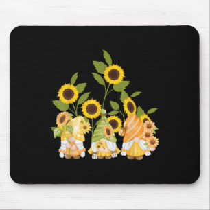 Mousepad Gnomos girassóis bonitos Jardins de girassol Verão