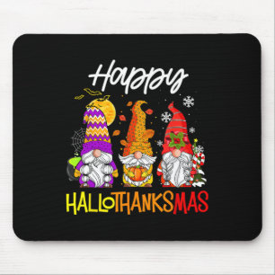 Mousepad Gnomos Hallothanksmas Halloween Ação de Graças Chr