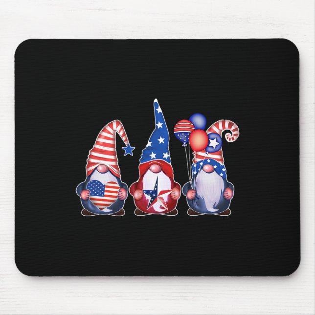 Mousepad Gnomos Patrióticos 4 de julho Dia da Independência (Frente)