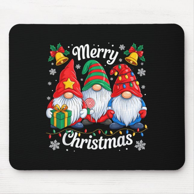 Mousepad Gnomos Xmas Engraçado Feliz Natal Gnomos Mulheres (Frente)