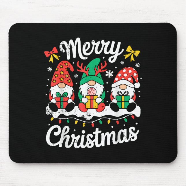 Mousepad Gnomos Xmas Engraçados Praça de Natal Feliz Para H (Frente)