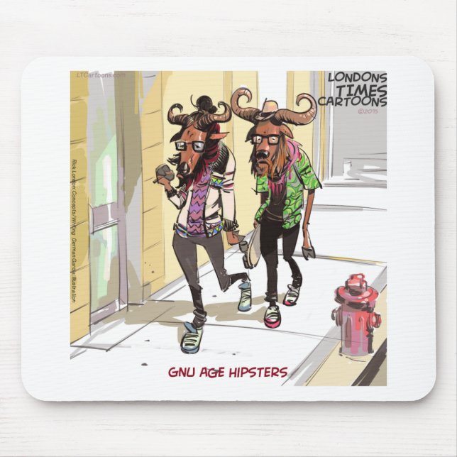 Mousepad Gnu Age Hipsteres Engraçados (Frente)