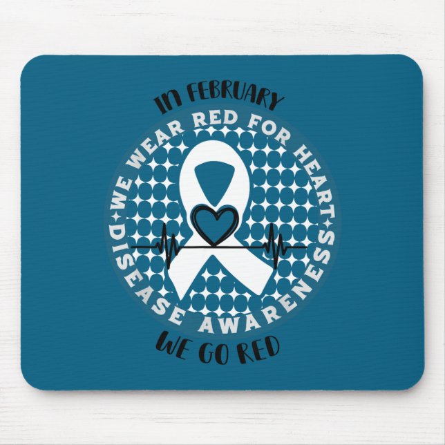Mousepad Go Red - American Heart Health Month Awareness In  (Frente)