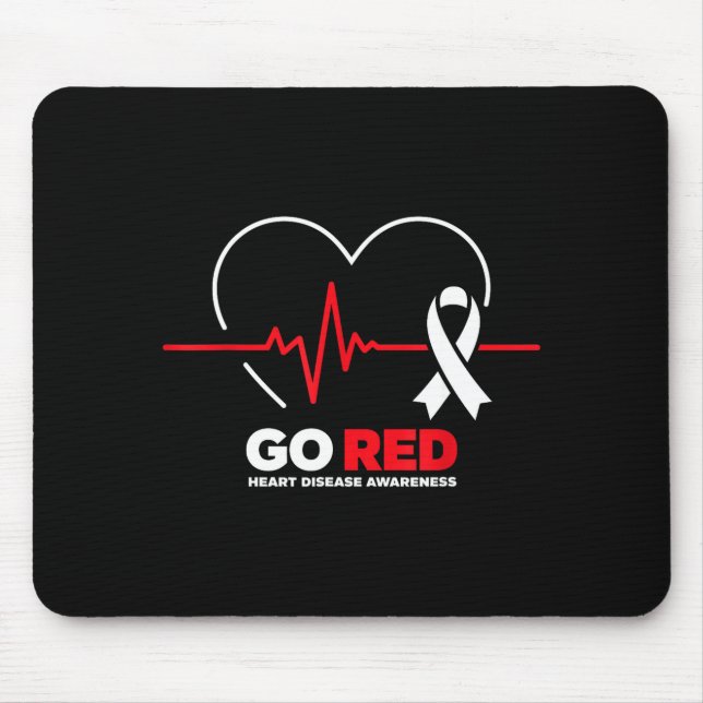 Mousepad Go Red For Women American Chd Heart Disease Month  (Frente)