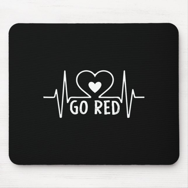 Mousepad Go Red For Women American Heart Disease Month Awar (Frente)