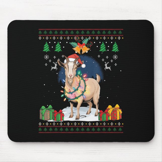 Mousepad Goat Ugly Christmas Sweat Lover Farmer Xmas (Frente)