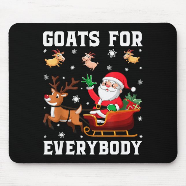 Mousepad Goats For Everybody Santa Sleigh Funny Christmas G (Frente)