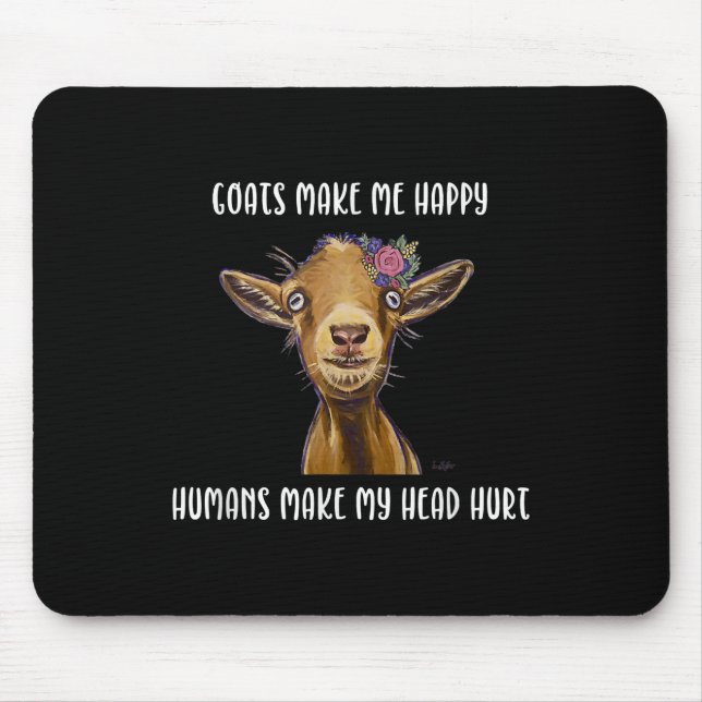 Mousepad Goats Me Faz Feliz, Goat Lover (Frente)