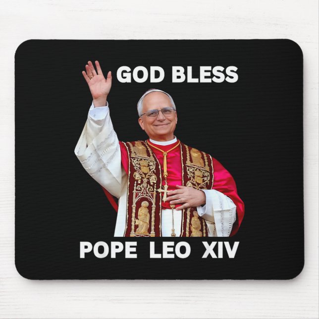 Mousepad God Bless New Pe Leo Xiv Catholic Church Faith Sun (Frente)