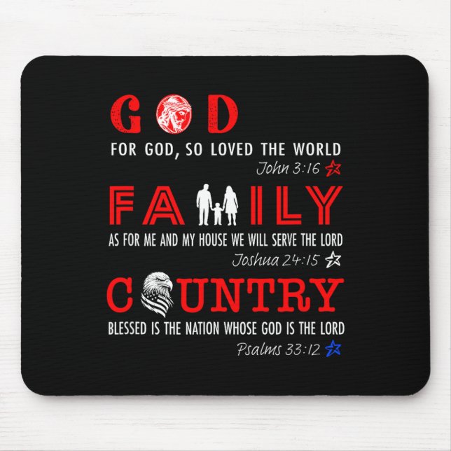 Mousepad God Family Country  (Frente)