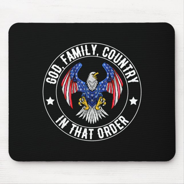 Mousepad God Family Country In That Order Christian Patriot (Frente)