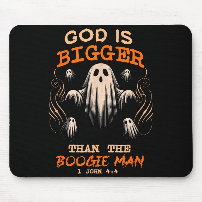 Mousepad God Is Bigger Soky Season Christian Funny Hallowee (Frente)