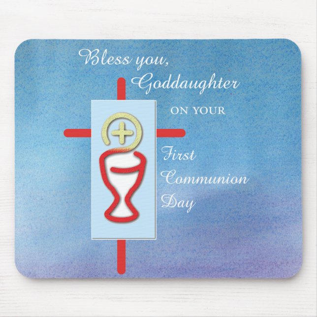 Mousepad Godfilha, Primeira Comunhão Sagrada, Turquesa (Frente)