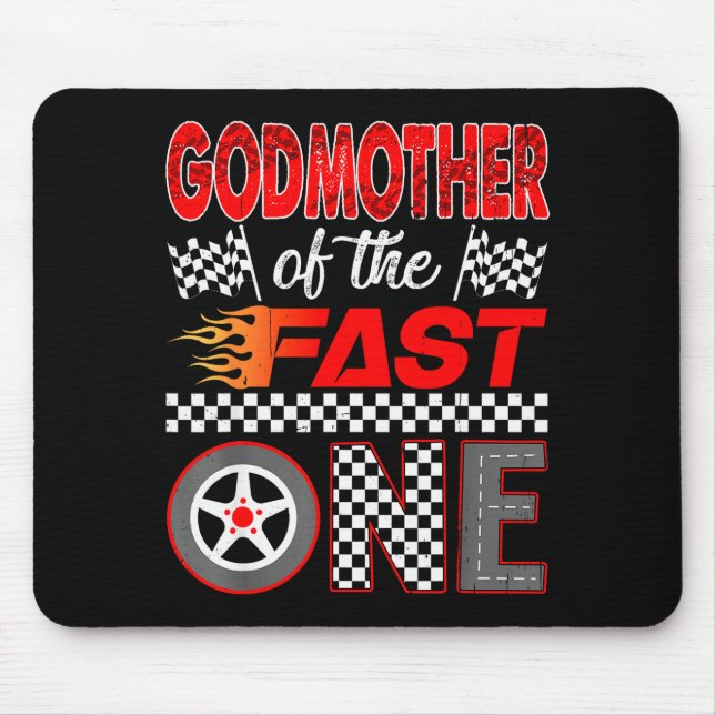 Mousepad Godmother Of The Fast One First Birthday Racing Ca (Frente)