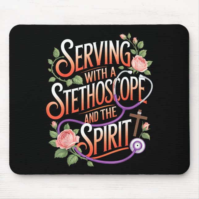 Mousepad God's Work In Scrubs Jesus Faith God Cna Christian (Frente)