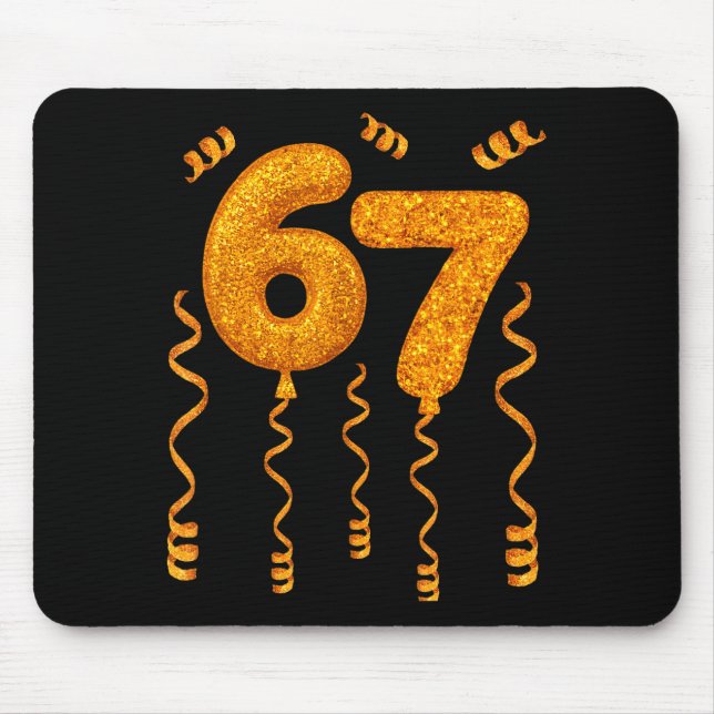 Mousepad Gold 67 Party Balloons Funny 67 Meme Christmas 67  (Frente)
