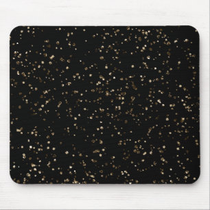 Mousepad Gold Glitter Dust on Black
