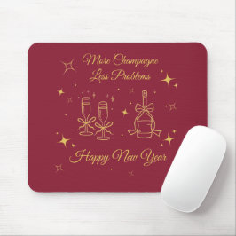 Mousepad Gold Line Art New Year Design