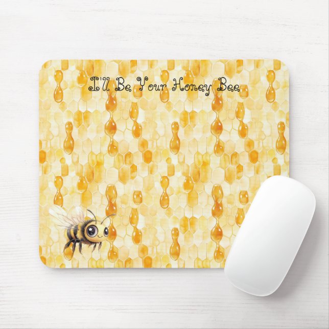 Mousepad Gold Yellow Honey Bee (Com mouse)