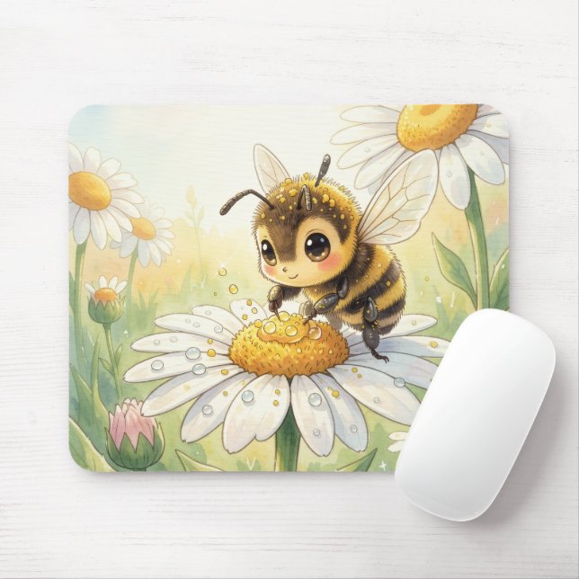 Mousepad Golden Bumblebee in Bloom Dance (Com mouse)