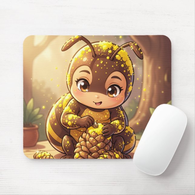 Mousepad Golden Bumblebee in Bloom Dance.12 (Com mouse)
